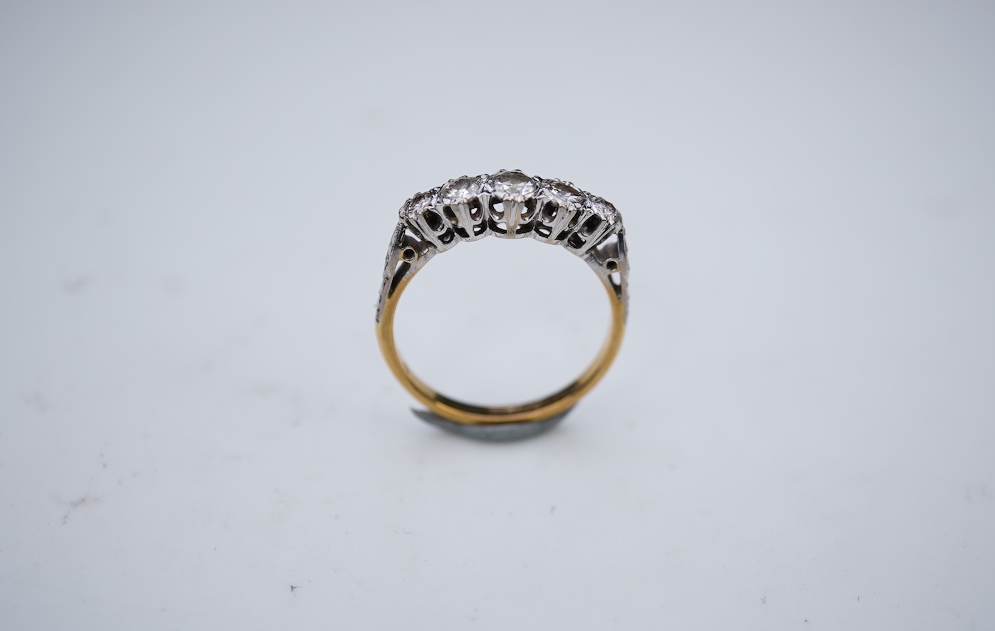 A diamond five-stone ring
